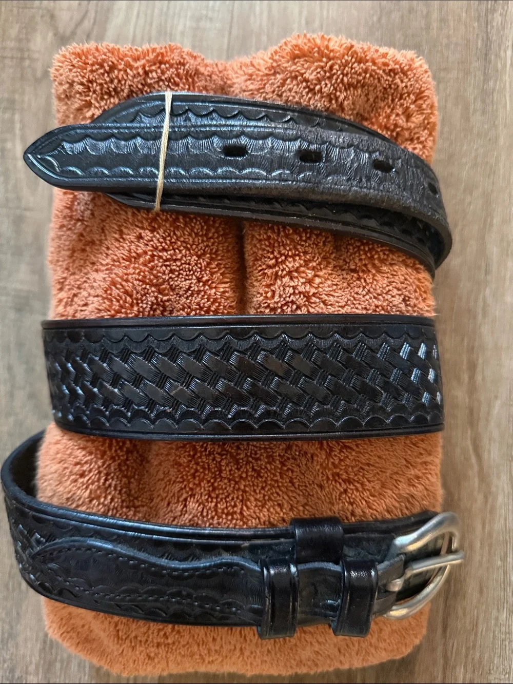 Bianchi Ranger Belt Black Leather Brass Buckle 36